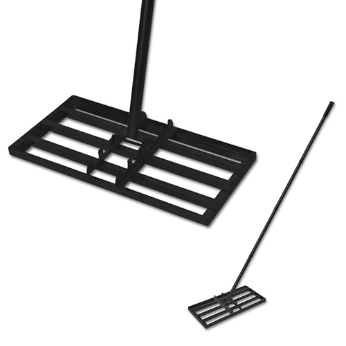 Froadp Rakel aus Edelstahl Leveler Rasenrechen Golf Gartengras Levelingrake mit Rutschfestem Gummigriff Einstellbare Länge Levelawn Rake für Sanden Abziehen Perfekten Rasen (25x75cm) von Froadp