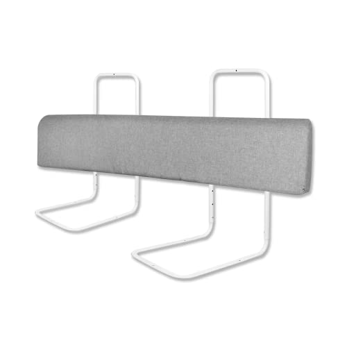 Froadp Rausfallschutz Bett Bettgitter für Kleinkinder Höhenverstellbar Bettkantenschutz mit Reißverschluss und Druckknopfleiste Tragbare Bettschutzgitter für 0-3 Jahre alte Kinder (100 cm, Leinengrau) von Froadp
