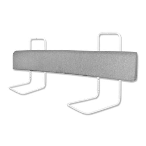 Froadp Rausfallschutz Bett Bettgitter für Kleinkinder Höhenverstellbar Bettkantenschutz mit Reißverschluss und Druckknopfleiste Tragbare Bettschutzgitter für 0-3 Jahre alte Kinder (150 cm, Leinengrau) von Froadp