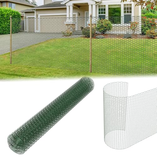 Froadp Sechskantgeflecht, Drahtgitter Verzinkt und PVC Beschichtet Kaninchendraht Maschenweite 43x28mm, 1 m Hoch Hasendraht Maschendraht für Tierzäune, Handwer ksartikel und Gemüsegarten - 52 M Froadp Sechskantgeflecht, Drahtgitter Verzinkt und PVC Beschichtet Kaninchendraht Maschenweite 43x28mm, 1 m Hoch Hasendraht Maschendraht für Tierzäune, Handwer ksartikel und Gemüsegarten - 52 M von Froadp