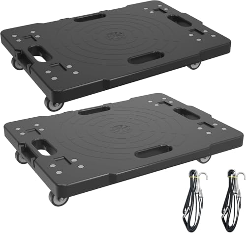 Froadp Transportroller Set, 2er Pack, Rollbrett Möbelroller, Modular und Erweiterbar, 52x39 cm, 360° Drehbare Räder, Umzugshelfer, bis 150 kg Tragkraft, Schwarz Froadp Transportroller Set, 2er Pack, Rollbrett Möbelroller, Modular und Erweiterbar, 52x39 cm, 360° Drehbare Räder, Umzugshelfer, bis 150 kg Tragkraft, Schwarz von Froadp