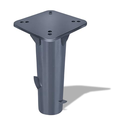 Froadp Universal Bodenhülse 16x16x38cm Sonnenschirmständer Metall Bodenplatte Sonnenschirm Bodenanker mit Deckel Verdecktes Design Erdspieße Ständer für Kurbelschirm Ampelschirm, Dunkelgrau von Froadp