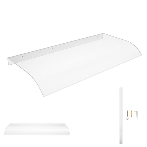Froadp Vordach für Haustür Überdachung 50 x 100 cm Türdach aus Transparentem PET 3,5 mm Dick Terrassendach Regenschutz & UV-Schutz Haustürvordach für Tür Fenster Balkon Garage Terrasse von Froadp