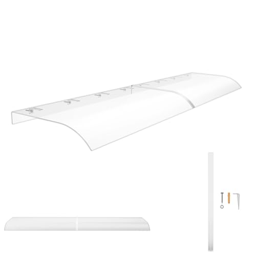 Froadp Vordach für Haustür Überdachung 50 x 200 cm Türdach aus Transparentem PET 3,5 mm Dick Terrassendach Regenschutz & UV-Schutz Haustürvordach für Tür Fenster Balkon Garage Terrasse von Froadp