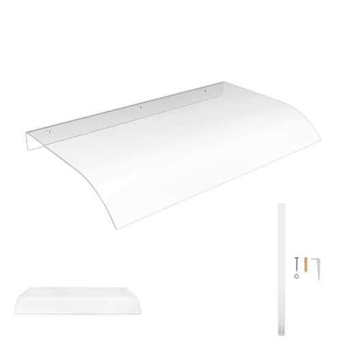 Froadp Vordach für Haustür Überdachung 50 x 80 cm Türdach aus Transparentem PET 3,5 mm Dick Terrassendach Regenschutz & UV-Schutz Haustürvordach für Tür Fenster Balkon Garage Terrasse von Froadp