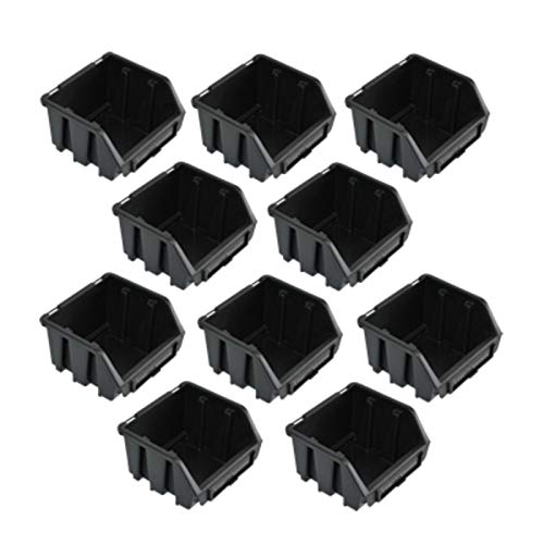 10x Gr. 1 schwarze Lagerboxen Stapelkiste Lagerkiste Stapelboxen von Fröschl Autozubehör