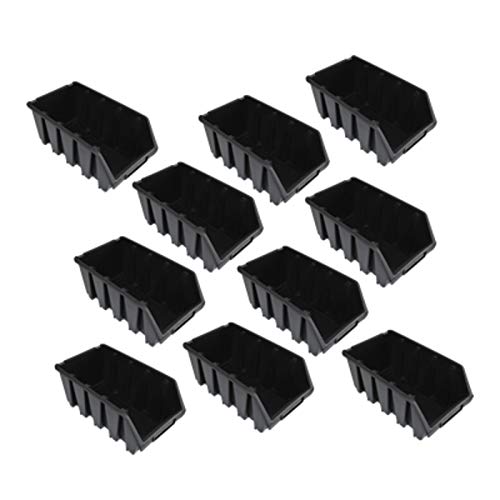 10x Gr.4 Schwarz Stapelkiste Stapelboxen Sortimentskasten Werkstatt Box Stapelkisten Kasten Sichtlagerbox Kunststoff Lagerbehälter Aufbewahrungsbox Sichtlagerkasten Lagerboxen Stapelkästen Lager Regalbox Lagerkiste von Fröschl Autozubehör