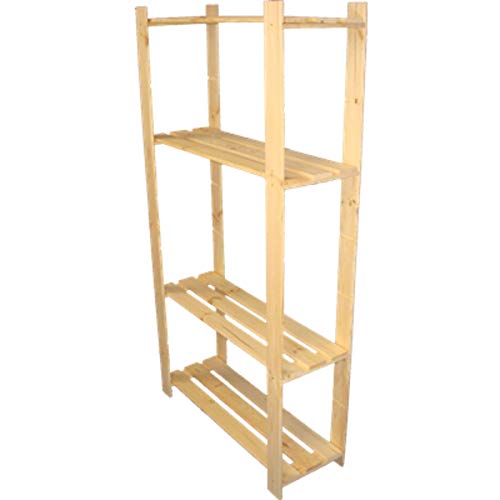 150 x 80 x 28 cm Großes Holzregal mit 4 Böden Unbehandelt Holzeckregal Lagerregal Standregal Allzweckregal aus Holz Büroregal Möbel Bücherregal Küchenregal Aktenregal Kellerregal von Froeschl Autozubehoer