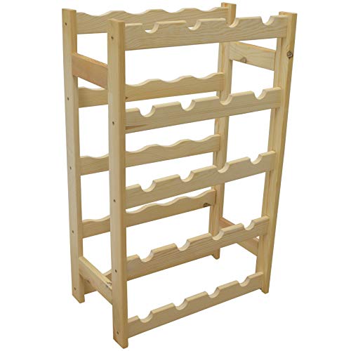 Flaschenablage Flaschenregal Weinregal Weinständer Weinflaschenregal Weinschrank für 20 Flaschen Weinlager Flaschenlager aus Holz Unbehandelt Regal Standregal Holzregal Lagerregal von Fröschl Autozubehör