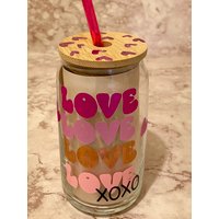 Love Times 4 Bierdosenglas - Soda Can Glass 16 Oz Libbey Iced Coffee Drink von FrogDogDesignsStore