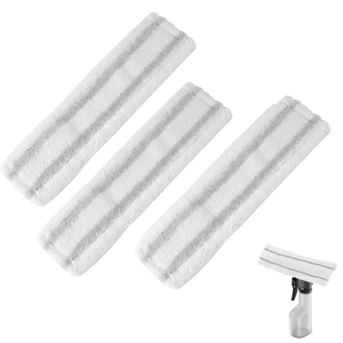 Frogetu 3 Stück Ersatzmikrofaser Wischbezug Kompatibel für Karcher WV1 WV2 WV5,für Kärcher Fensterreiniger Ersatzteile,Fenstersauger Sprühflasche Zubehör,Entfernt Effektiv Schmutz von Frogetu
