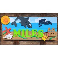 Beach Nautical Handbemalte Benutzerdefinierte Hölzerne Kindernamensschild, Kindernamenschild, Kinderzimmerschild, Kindertürschild, Kindergeburtstag Beach Nautical Handbemalte Benutzerdefinierte Hölzerne Kindernamensschild, Kindernamenschild, Kinderzimmerschild, Kindertürschild, Kindergeburtstag von FroggyBooShop