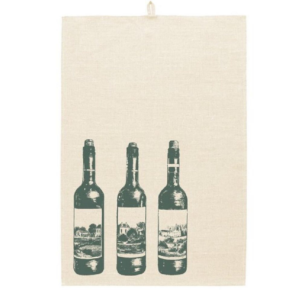 Frohstoff Geschirrtuch Geschirrtuch Leinen Weinflaschen Rauchgrün Frohstoff Geschirrtuch Geschirrtuch Leinen Weinflaschen Rauchgrün von Frohstoff