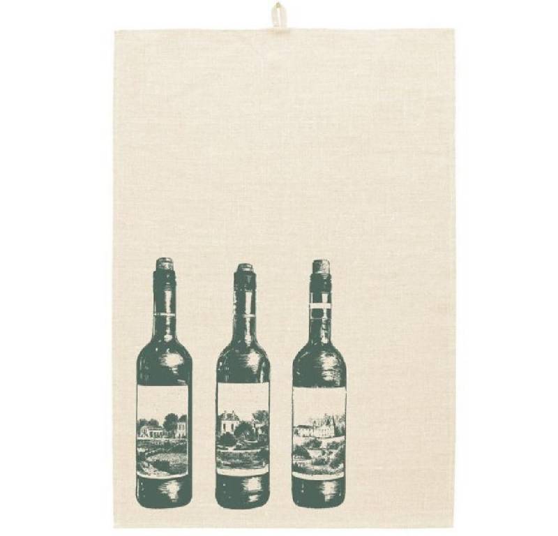 Frohstoff Geschirrtuch Geschirrtuch Leinen Weinflaschen Rauchgrün Frohstoff Geschirrtuch Geschirrtuch Leinen Weinflaschen Rauchgrün von Frohstoff