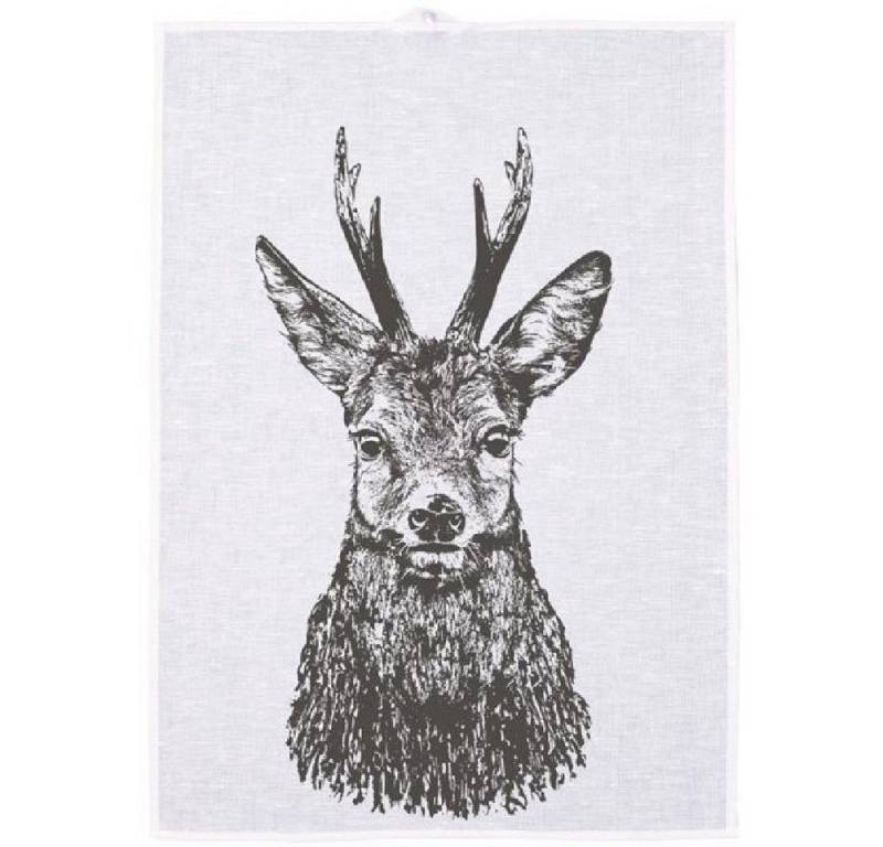 Frohstoff Geschirrtuch Geschirrtuch Rehbock Anthrazit von Frohstoff