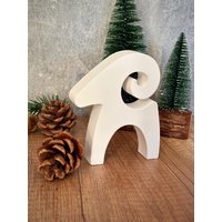 Dekofigur, Weihnachtsdeko "Julbock" , Elch, Hygge, Modern, Weiß Dekofigur, Weihnachtsdeko "Julbock" , Elch, Hygge, Modern, Weiß von FroilleinMueller