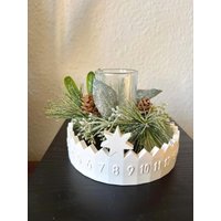 Dekofiguren Weihnachtsdeko „Adventskalender " , 2-Teiliges Set, Weiß von FroilleinMueller