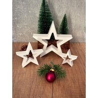 Dekofiguren Weihnachtsdeko „sterne Offen" , 3-Er Set, Weiß von FroilleinMueller