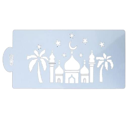 1 Stück Ramadan Kareem Spray Schablonen Kuchenform Eid Mubarak Backwerkzeuge Mold Vorlage Muslimische Islamische Festival Party Diy Dekoration von Froiny