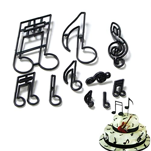 10 Stück/Set Musiknote Ausstecher Kunststoff Fondant Cutter Kuchen, Die Werkzeuge Backe Kuchen-Form von Froiny