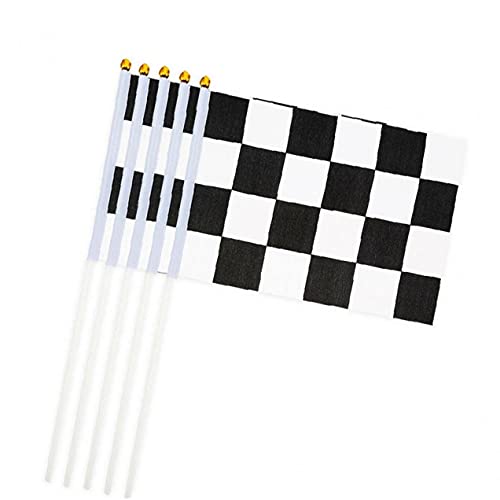 10 Stücke Rennflagge Polyester Plaid Hand Wettbewerb Flagge Party Geburtstag Dekoration von Froiny