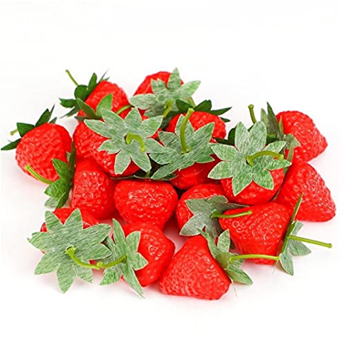 20 stücke künstliche Erdbeere lebensechte Obst Plastik gefälschte erdbeeren Hause küche kabinett Party Dekoration Ornament Fotografie Prop von Froiny