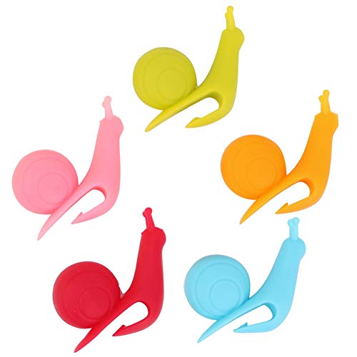 Froiny 5 Stück/Set Niedliche Schnecke Form Teebeutel Clip-Schalen-Becher Tee Infusers Sieb Clips Partei-Dekor zufällige Farbe Silikon-Teebeutelhalter von Froiny