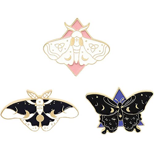 Froiny Moth Pins Custom Moon Phase Brooch Bag Clothes Lapel Pin Gothic Badge Jewelry Gift for Kids Friends von Froiny