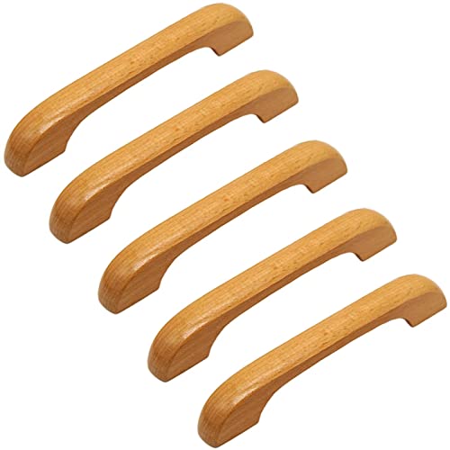 10 Stück Holzgriffe massiver Griff für Schubladen klar beschichtet glatt Lochabstand 128 mm für Möbel Kleiderschrank Schrank Schrank Schublade Griff von Frolahouse