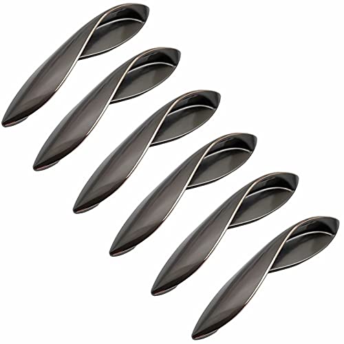 Frolahouse 6 Stück Möbelgriffe, Metall Blattform Griffe für Küchenschränke ,Schrankgriffe - Lochabstand 96mm Möbelgriffe Vintage Türgriffe Schrank Küchengriffe Mit Schrauben von Frolahouse