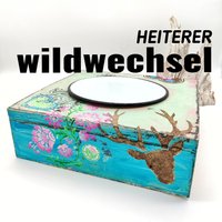 Heiterer Wild-Wechsel, Buntes Hirsch Dekor Futternapf Für Hund Und Katze von FrolleinPolly