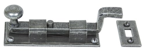 Aus der Amboss 10,16 cm handgefertigt Schrankriegel gekröpft Knauf - Zinn von From the Anvil