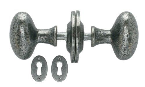Türknauf-Set handgeschmiedet oval Pewter Patina Türknauf-Set handgeschmiedet oval Pewter Patina von From the Anvil