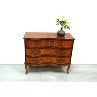 Vintage Chippendale Kommode Mit 3 Schubladen Aus Italien, Holz-Intarsien Vintage Chippendale Kommode Mit 3 Schubladen Aus Italien, Holz-Intarsien von FromOldTimes111