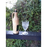Flasche Wicker Kleine Demi John Green Wine Vinaigrette in Französisch Vintage von FromParisToProvence
