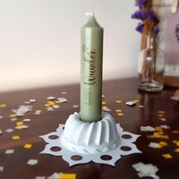 Kerzenständer/Geburt/Kerze Mit Spruch/Konfetti/Weiß/Klein/Set/Geschenk/Neutral von FromSundayWithLove