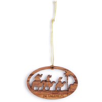 3 Könige Auf Kamelen Aus Olivenholz Als Weihnachtsbaumschmuck von FromTheOliveTreeShop