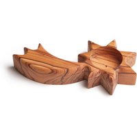 Handgefertigte Sternschnuppe Olivenholz Teelichthalter Ows 008 von FromTheOliveTreeShop