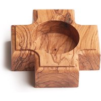 Handgemachter Kreuz-Teelichthalter Aus Olivenholz, Kerzenhalter von FromTheOliveTreeShop