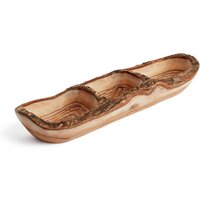 Handgefertigte Rustikale Finish Verdreifachen Olivenholz Servierschalen Für Mezze, Nüsse, Tapas von FromTheOliveTreeShop