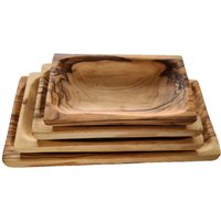 Handgeschnitztes Rechteckiges Servierteller-Set Aus Olivenholz von FromTheOliveTreeShop