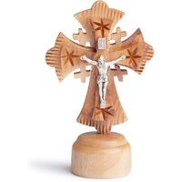 Kleine Handgemachte Olivenholz Jerusalem Kreuz Kruzifix Mit Basis Im Heiligen Land Bethlehem von FromTheOliveTreeShop