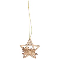 stern Jesus in Der Krippe Olivenholz Christbaumschmuck von FromTheOliveTreeShop