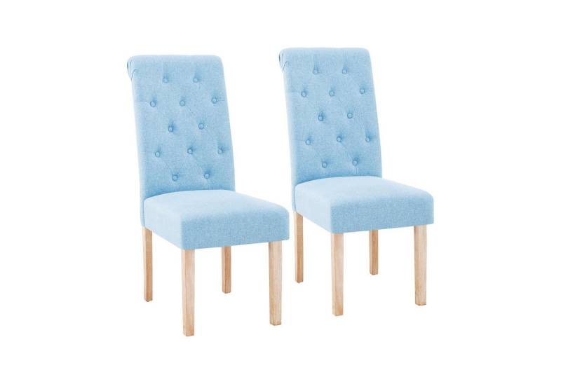 Fromm&Starck Esszimmerstuhl Polsterstuhl 2er Set Holzbeine 180 kg Hochlehner Wohnzimmer himmelblau von Fromm&Starck