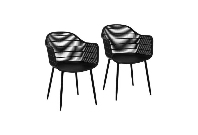 Fromm&Starck Esszimmerstuhl Stuhl 2er Set Lehnstuhl Kunststoff Metallbeine bis 150 kg Designstuhl von Fromm&Starck