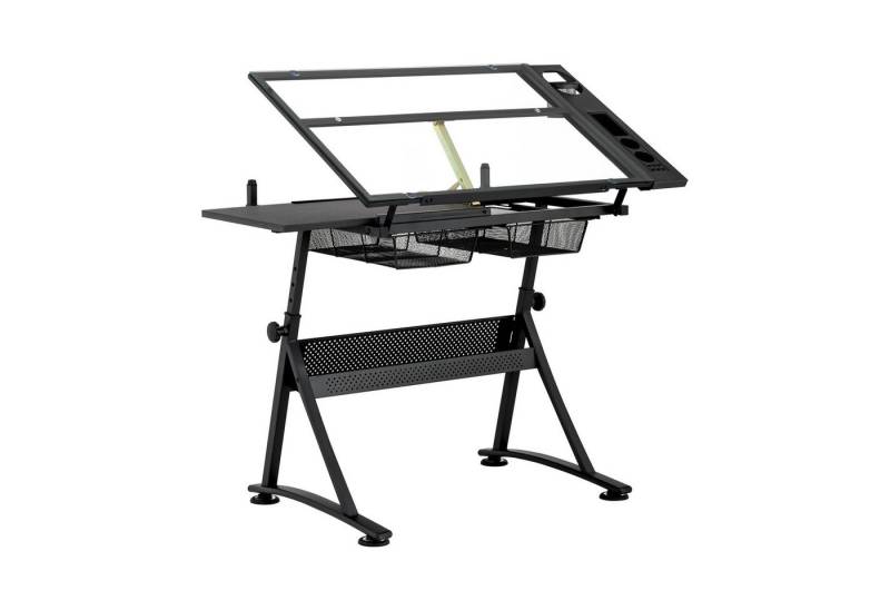 Fromm&Starck Zeichentisch Zeichentisch Architektentisch Arbeitstisch neigbar 120 x 60 x 90 cm, Schwarz von Fromm&Starck