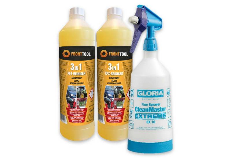 Fronttool Autoshampoo Autoreiniger Maschinenreiniger 2x1L mit Sprühflasche 1L Insektenentferner von Fronttool