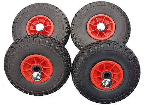 4 x FROSAL PU Sackkarrenrad 25 mm Nabe Rad Bollerwagen Reifen + Radbefestigung Sackkarre Ersatzrad Vollgummi pannensicher 4 x FROSAL PU Sackkarrenrad 25 mm Nabe Rad Bollerwagen Reifen + Radbefestigung Sackkarre Ersatzrad Vollgummi pannensicher von Frosal