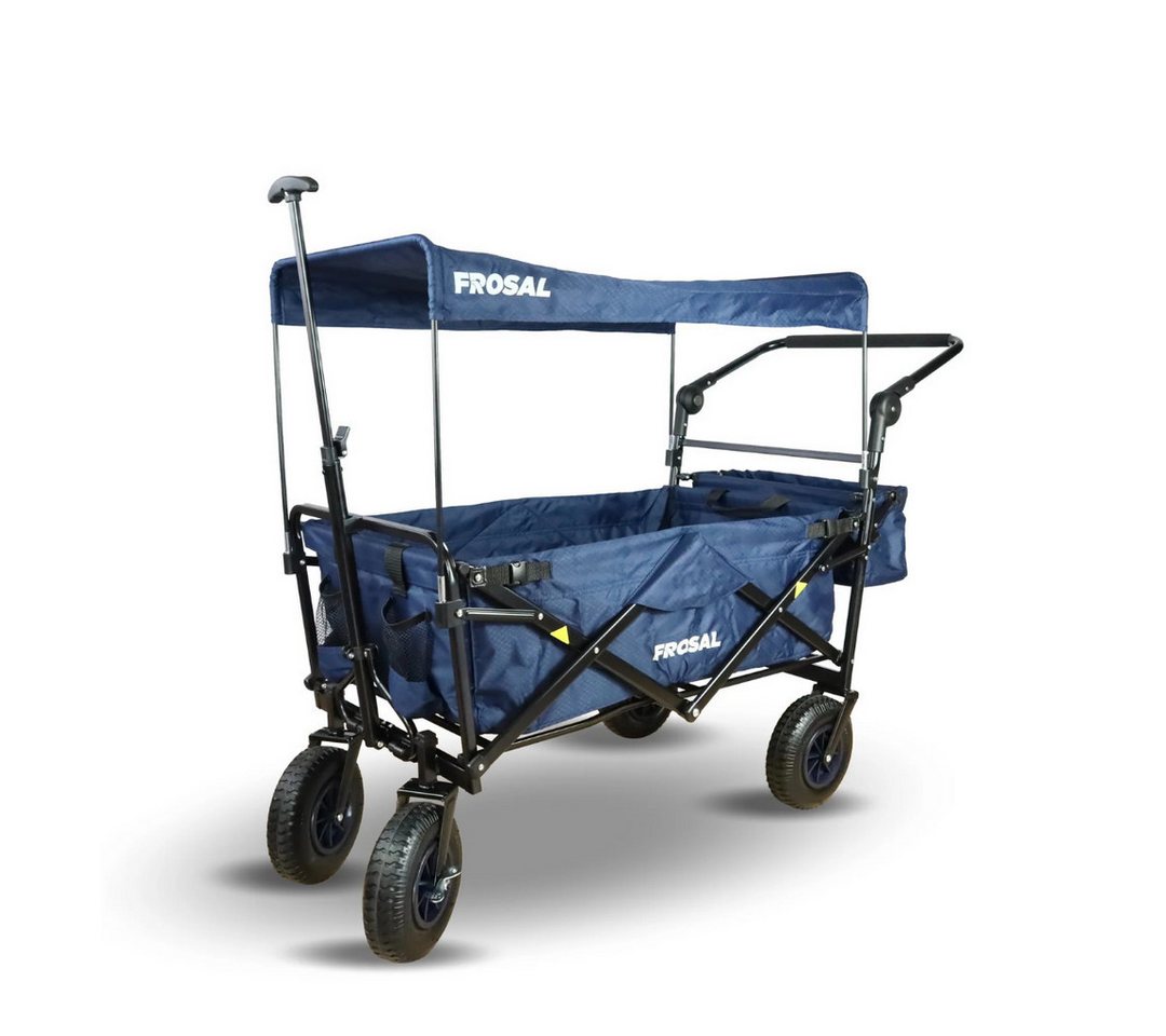 Frosal Bollerwagen Nick PRO faltbar mit Schiebegriff Dach & Bremse blau (1-tlg) von Frosal
