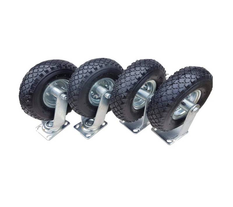 Frosal Lenkrolle 2 x FROSAL Bockrolle + 2 x Lenkrolle Set Ø 260 x 85 mm 4-tlg. Luftrad, (1-St) von Frosal
